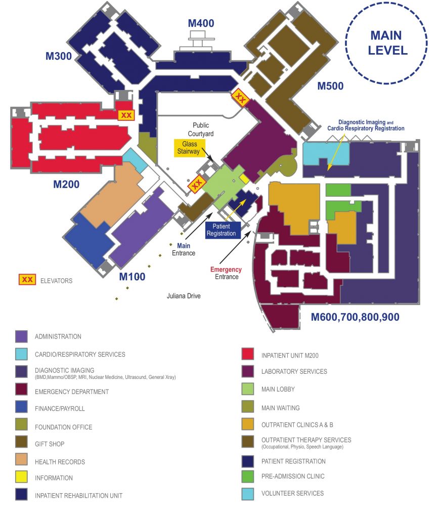 Hospital Map Woodstock Hospital   Hospital Map Main Level 870x1024 